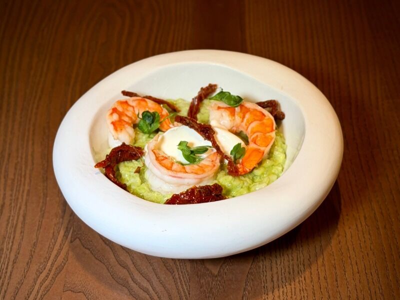 Зелене різотто з креветками — Restaurant 1909