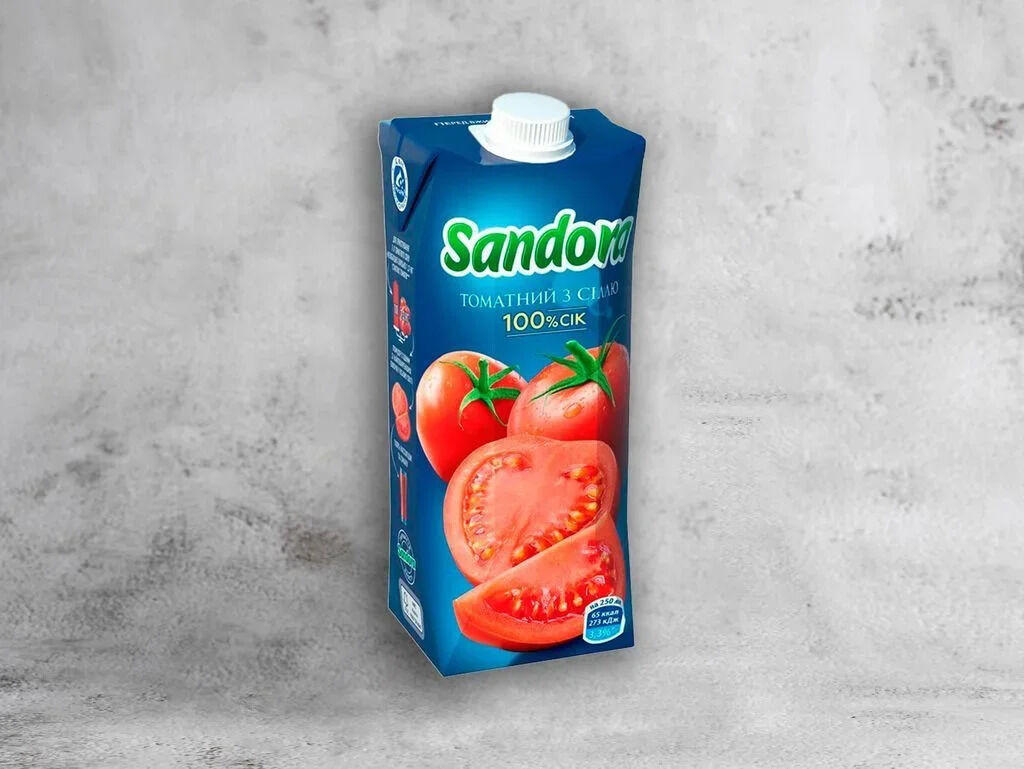 Сік Sandora томатний з м'якоттю 0,5 л — Крихітка Шу - Смелянська 36