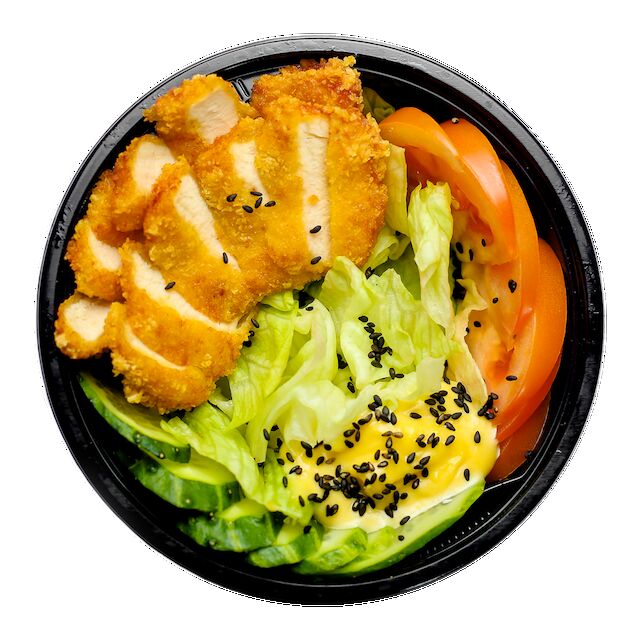 Салат з курячими стріпсами — Wow Sushi