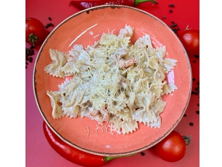Фарфале з королівськими креветками