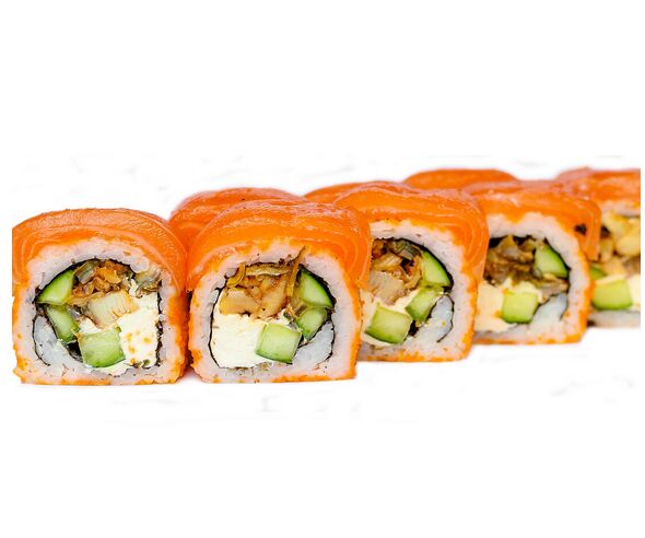 Мега Філадельфія з лососем та вугрем — Wow Sushi